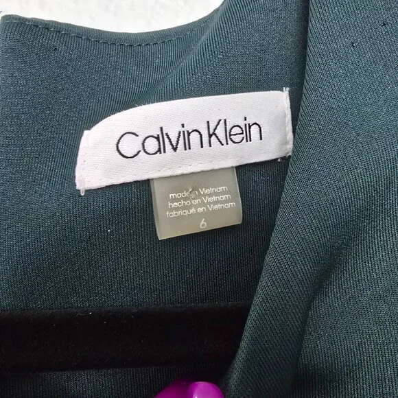 Calvin Klein Green Sleeveless Sheath Dress - Size 6 - NWT - Picture 4 of 13